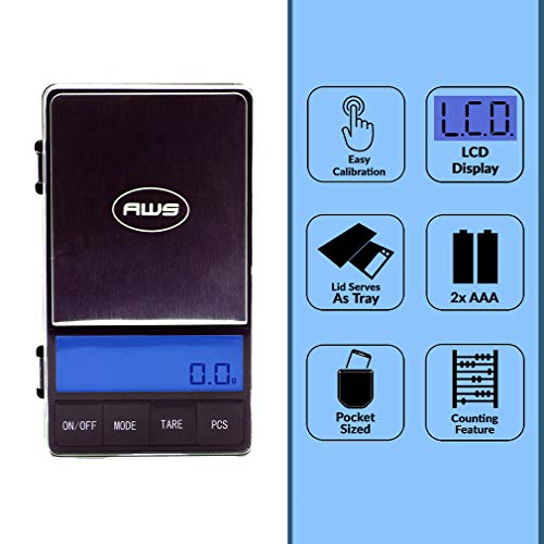American Weigh Scales AC Pro Series Digital Pocket Weight Scale, Black, 200 x 0.01G (ACP-200)