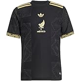 adidas Originals Big Kids Mexico 25 Gold Soccer Jersey, Black, Medium