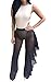 Faithtur Women's Sexy See Through Sheer Capri Leggings High Waisted Cover-Up Beach Pant (US 2-4 / Label S, Black)