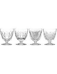 REED AND BARTON New Vintage Mixed Cuts 4pc Cocktail Glass Set, 3.80 LB, Clear