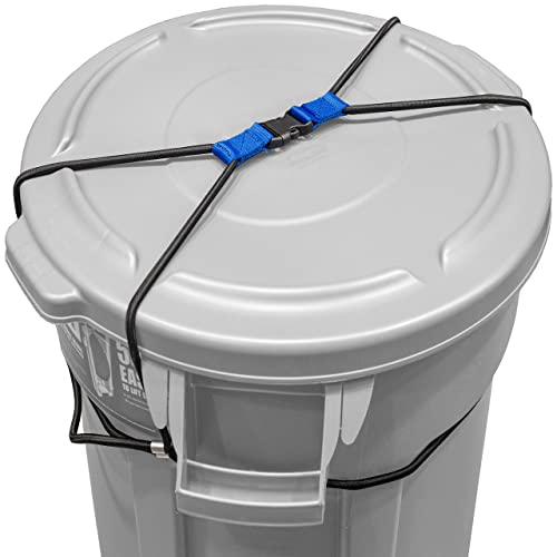 (2 Pack) Encased Trash Can Lock, Bungee Cord Heavy Duty Large Outdoor