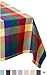 DII Checkered Tabletop Collection 100% Cotton, Machine Washable, Tablecloth, 52x52, Summer Check