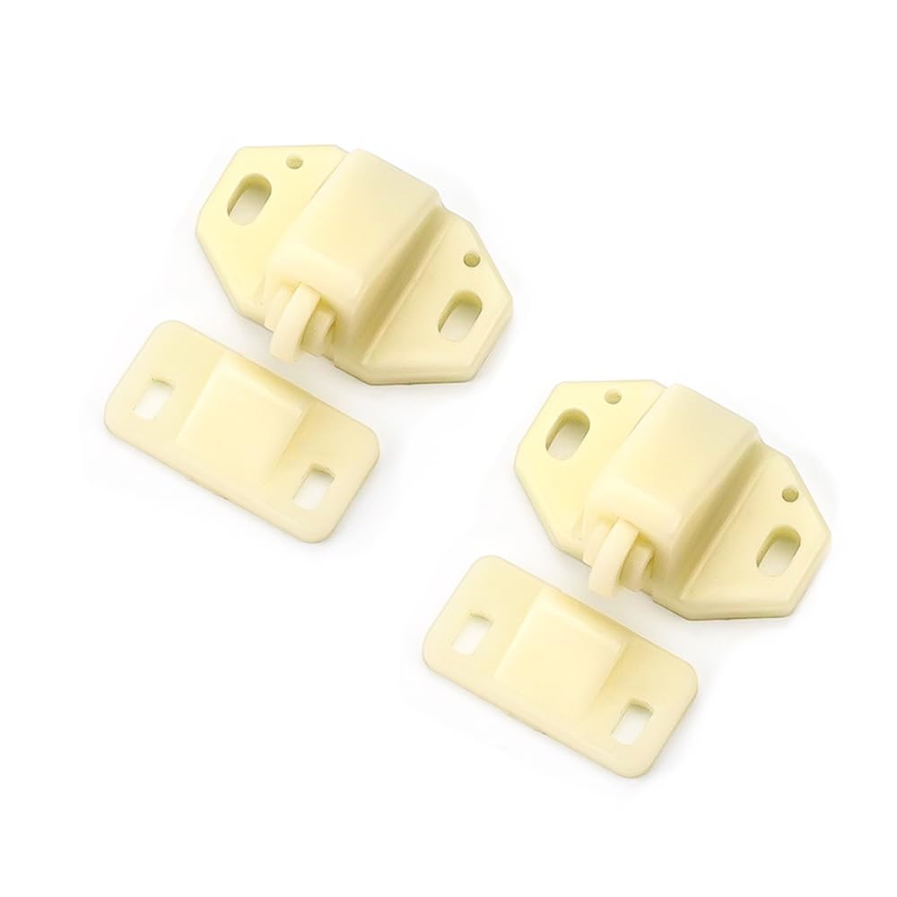 Plastic Door Catch Latches, 2 Pcs Door Retainer Catches Strong Hold Accessories for Cabinet Caravan Cupboard Motorhomes Boat (A)