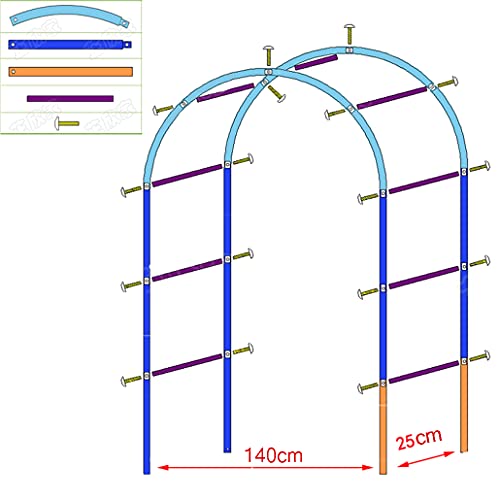 LZPQ Gartenbogen Gartenlaube, Rosenbogen, Rankhilfe, Für Outdoor Außenbereich, Garten, Rasen, Hinterhof, Wetterfest… – Bild 5