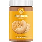 Octonuts Creamy Cashew Butter, 16 oz Jar, No Added Salt, Sugar or Palm Oil - Single Ingredient Nut Spread - Gluten Free, Vegan, Kosher, Paleo Friendly, Non-GMO, Healthy Snack