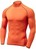 TM-YUT32-ORG_Large Tesla Men's Thermal WinterGear Compression Baselayer Mock Long Sleeve Shirt YUT32