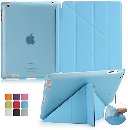 iPad 2 / 3 / 4 Case , Ultra Slim Lightweight Smart-shell Stand Cover with Translucent Frosted Silica gel Back Protector for 9.7 Inch iPad 2 / iPad 3 / iPad 4, with Auto Wake / Sleep (iPad 2/3/4, blue)