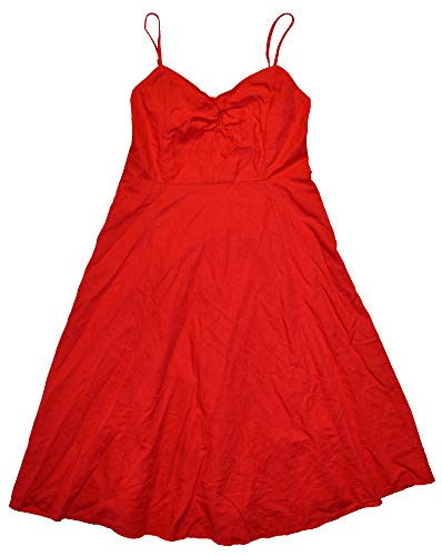 GAP Womens Red Cami Smock Back Linen Blend Lined Sun Dress 6