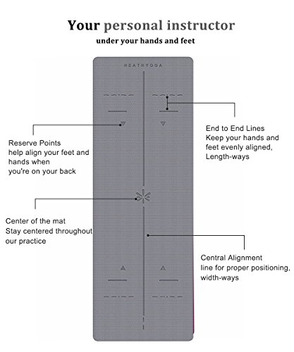 image for Heathyoga Eco Friendly Non Slip Yoga Mat, Body Alignment System, SGS C