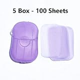 Barato 5 Boxes Portable Travel Soap Sheets Disposable Hand Washing Paper Soap view 5