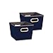 Household Essentials Small Tapered Decorative Storage Bins, 2 pc Set, Blue, Navy Blue