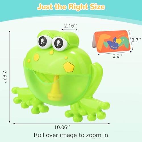 Light Up Baby Bath Bubble Toys,Tub Big Frog Automatic Bubble Maker Blower with 24 Music Baby Fun Shower Toys , for Boys, Girls