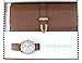 Gino Milano Women's Gold Leather Band Watch & Matching Tri-Fold Wallet Set - Brown