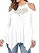 MIHOLL Women's Long Sleeve Tunic Tops Casual Cold Shoulder Loose Fit Blouse Shirts (Medium, White)