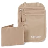 TravelZen Security Stash - RFID Blocking Travel Neck Pouch / Passport Holder with Safety Dummy Wallet.