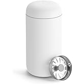 Fellow Carter Move 12oz Ceramic-Lined Travel Mug - Leak-Proof Vacuum-Insulated, True Taste No Metallic Flavor, Hot 12Hr Cold 24Hr, Slim Cupholder Fit, Matte White