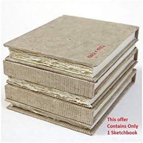 Khadi Papers Watercolour & Drawing Paper Hardbound Sketchbook of 20 Sheets - 210 GSM - Rough Texture - Size: 13 cm x 16 cm - Colour: White
