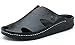 Odema Men's Leather Closed Toe Cut-Out Slip-On Flat Sandals Shoes