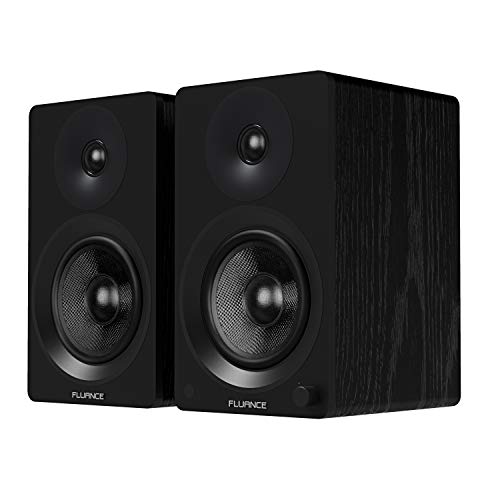 Fluance Ai60 High Performance Powered Two-Way 6.5" 2.0 Bookshelf Speakers with 100W Class D Amplifier for Turntable, PC, HDTV & Bluetooth aptX Wireless Music Streaming (Black Ash)