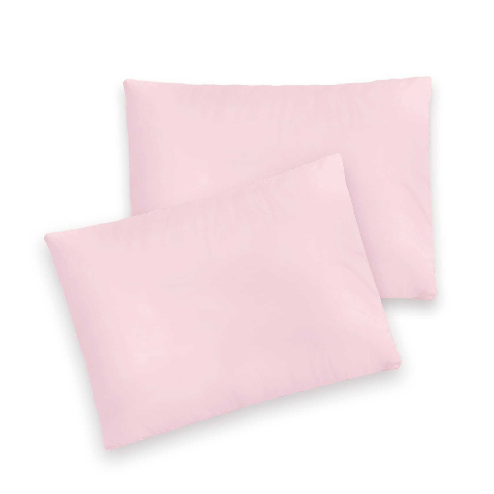 Pizuna Toddler Pillow Cases 33 x 46 cm, Light Pink, 400 Thread Count 100% Long Staple Cotton Crib Pillowcase Set of 2, Soft Sateen Weave Baby Pillow Cover