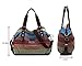 COOFIT Stripe Leisure Canvas Top Handle Cross Body Bag Tote Handbags for Women