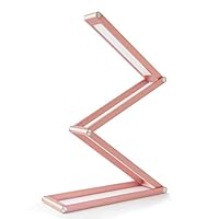 Feiuruhf LED Desk Lamp, Dimmable Portable Table Lamp, 2-Level Dimmer, Eye-Care, Built-In Battery Energy Efficient, Aluminum Alloy Foldable Lamp for Reading Studying Bedside Lamp (rose gold)