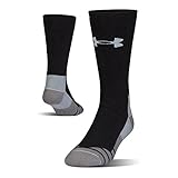 Under Armour Men's UA Hitch Heavy 3.0 Boot Sock (Large (2 pairs), Black/ Steel)