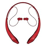 Bluetooth Headphones Headset Rymemo Newest Design Wireless Music Earphones Stereo Earbuds Sports/running Magnetic Neckband Style Shine Like Diamond Surface for Cellphone,Red