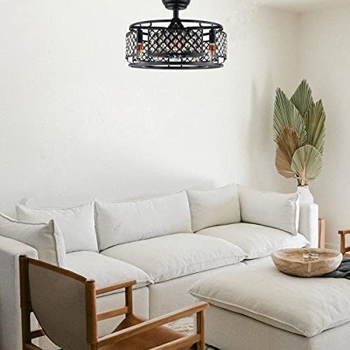 YYEHON Bladeless Ceiling Fan with Lights and Remote Control, Modern