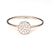 4K Rose Gold Plated Minimalist CZ Simulated Diamond Stacking Circle Disc Stackable Ring, Size 7