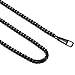 KissYan Black Stainless Steel 1.0 mm to 2.0 mm Box Chain Necklace 18-30 Inch for Unisex