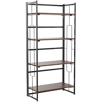 Amazon Com Heize Best Price Black 4 Tier Folding Ladder Bookshelf