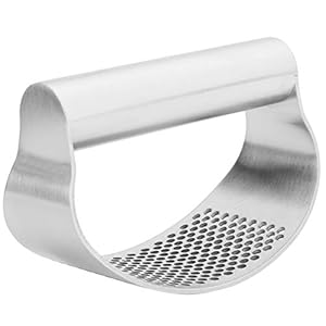 Knoflookpers Rocker Knoflook Chopper Vlees Roestvrijstalen Molen Handleiding Stamper met Borstel Dunschiller Kit…