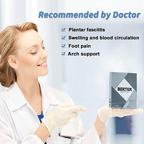 BERTER Ankle Brace Compression Support Sleeve, Plantar Fasciitis Socks with Arch Support - Eases Swelling & Pain from Sprained Ankle, Tendonitis and Heel Spurs - Thumbnail 6