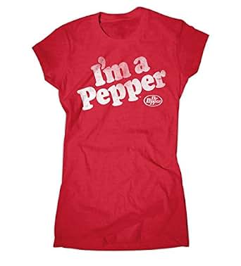 Amazon.com: Dr Pepper I'm A Pepper Licensed Juniors' T-Shirt-X-Large