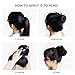 Violet 100% Human Hair Wavy Bun Scrunchie Dark Brown Curly Messy Donut Chignons Hair Piece For Women Updo Ponytail Human Hair Extension(Dark Brown)