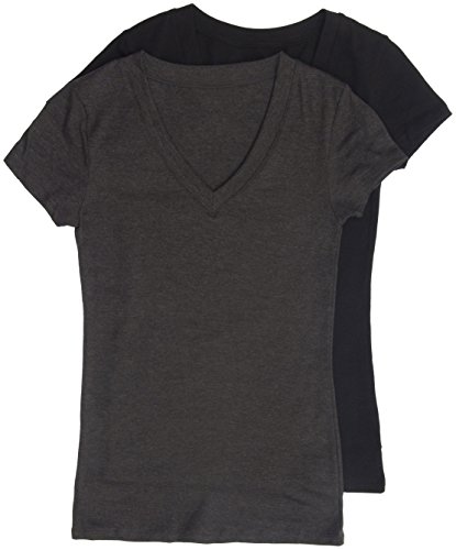 Zenana Outfitters2 Pack Zenana Women's Basic V-Neck T-Shirts