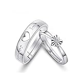 Suyi Adjustable Rings Ring Set Couples Promise Engagement Wedding Band Heart