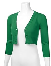 FLORIA, chamarra de mujer estilo cárdigan tipo bolero, manga 3 4, abotonada hasta abajo (talle S-4X)