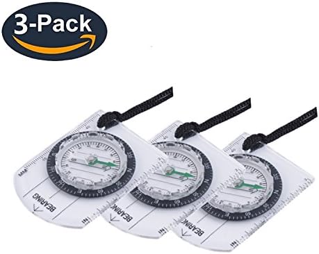 Green Beret Tactical | 3 pack of Professional Scout Map Compass - Liquid Filled, Adjustable Declination, Magnetic Heading - for Map Reading, Land Navigation, Orienteering and Survival | Perfect gift!