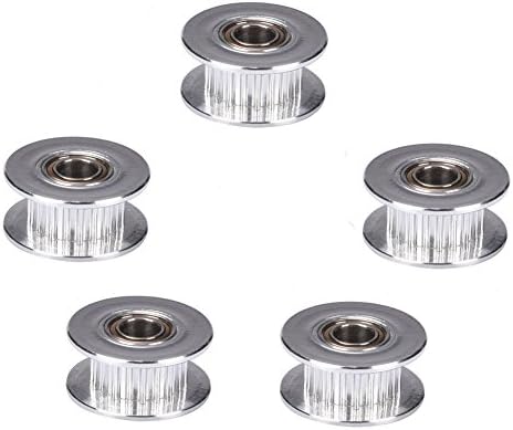 Wangdd22 3D Printer Accessories 2GT 20 Teeth Wheel Perlin Passive Idler Pulley Wheel Pulley Wheel Bore 3mm Pack of 5