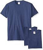Jerzees Men's Adult Short Sleeve Tee 3 Pack, Vintage Heather Blue, Large