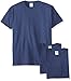 Jerzees Men's Black Heather Adult Short Sleeve Tee 3 Pack, Vintage Blue, Large