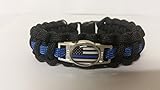 Thin Blue Line Paracord Survival Bracelet with Thin Blue Line American Flag Charm By Bostonred2010 (9)