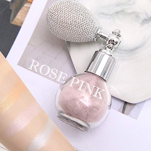 PrettyDiva Spray Glitter Powder - Brighten Shimmer Aroma Highlighter Makeup Pigment, Solid Perfume Loose Powder for Face Body Hair -Rose Purple