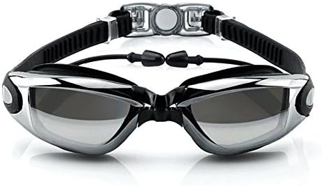 qiteng Swimming Goggles + Swim Cap + Case + Nose Clip + Ear Plugs Swim Goggles Anti Fog UV Protection for Adult Men Women Youth Kids