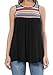 Levaca Womens Summer O Neck Ethnic Patchwork Pleated Loose Casual Tank Tops