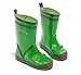 Kidorable Boys Frog Rubber Rain Boots, Green, 10 M US Toddler