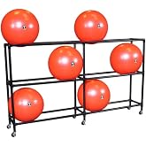 Body-Solid (SSBR200) Stability Ball Rack - Vertical Exercise Ball Storage Stand with Locking Wheels, Holds Up to 12 Stability Balls, 45cm to 75cm in Size.