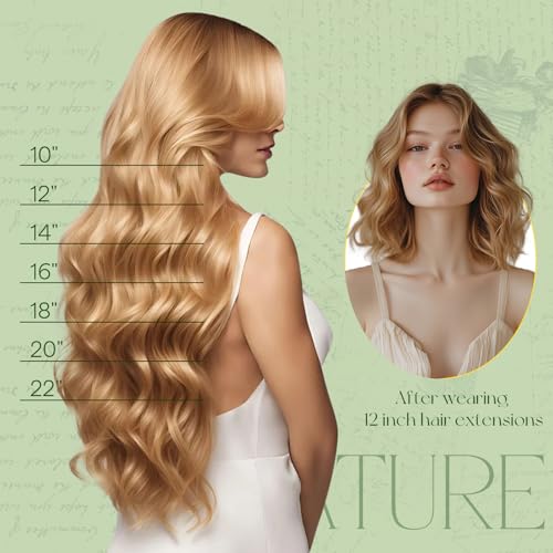 RUNATURE Natural Hair Clip in Extensions 55 cm 7 Pieces 120 g Ash Blonde with Platinum Blonde Natural Hair Clip Extensions #18P60